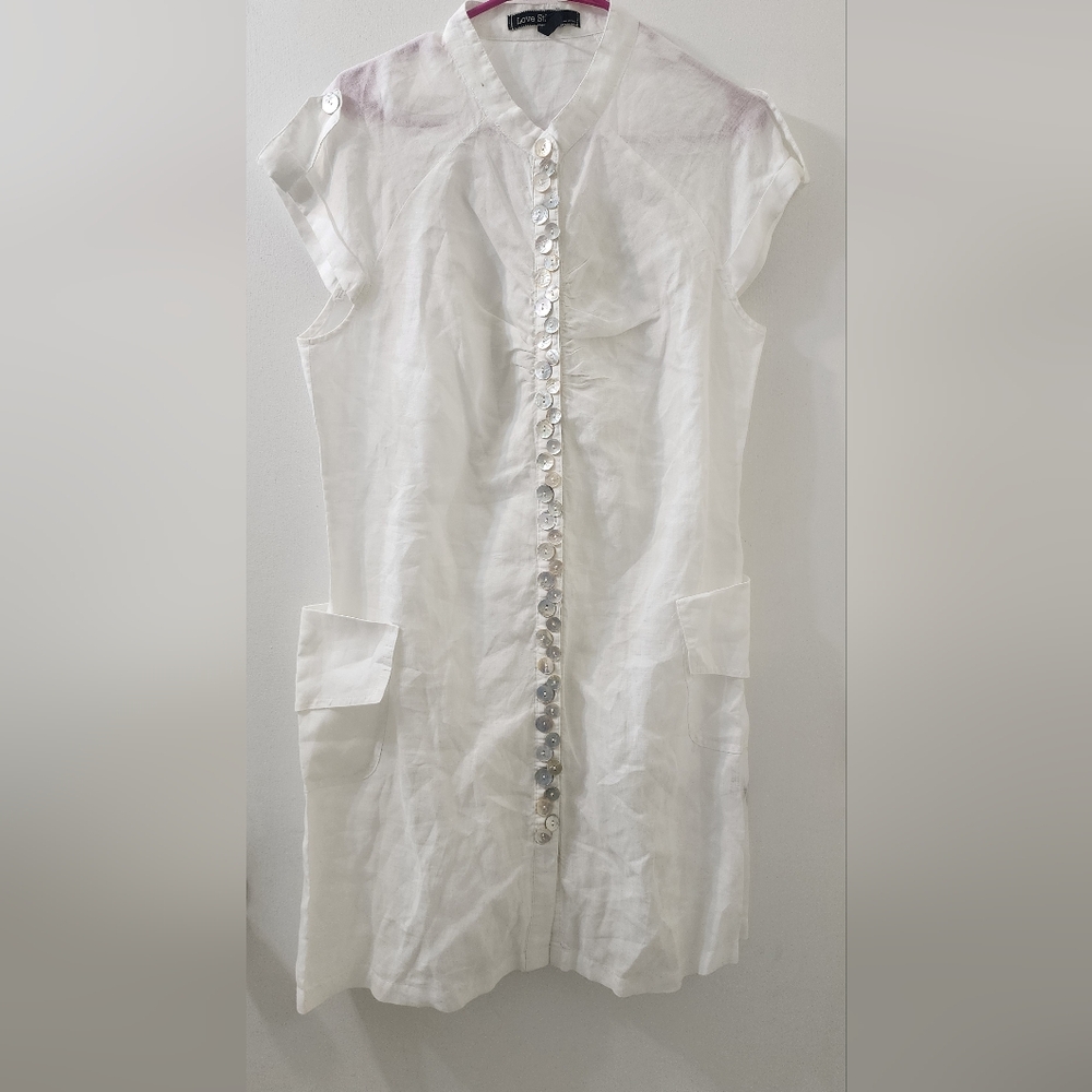 White Button-Down‎ Dress